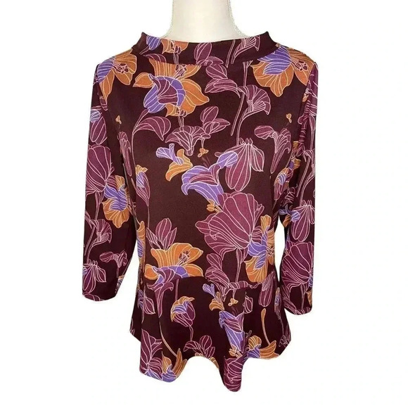Ann Taylor Tops - Ann Taylor Women's Floral Medium 3/4 Sleeve Peplum Top‎